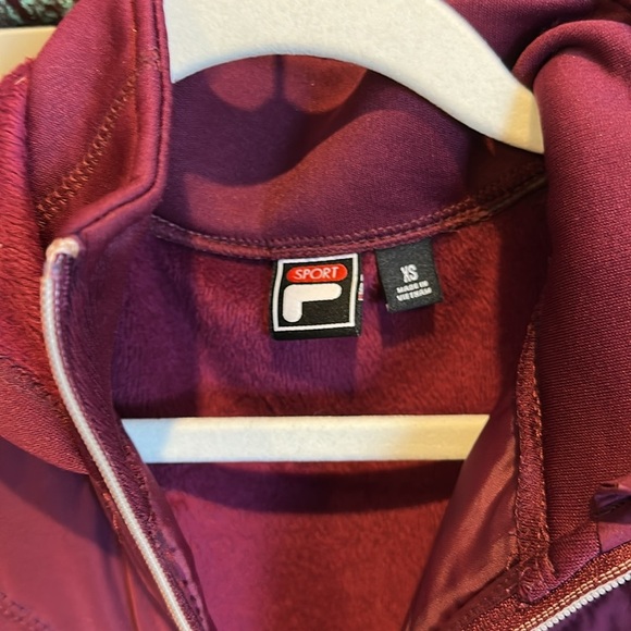 Fila burgundy purple front zip up hooded jacket size XS NWOT - Picture 2 of 3